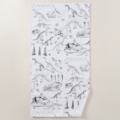 Dinosaur Fossil Bones Pattern Strandtuch (Vorderseite)