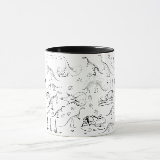 Dinosaur Fossil Bones Pattern Tasse (Zentrum)