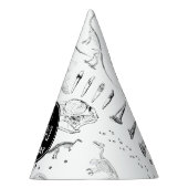 Dinosaur Fossil Knochen Muster Geburtstagszeit Partyhütchen (Rechts)