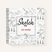Dinosaur Fossil Knochen Muster Kids Sketchbook Notizblock (Vorderseite)