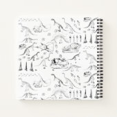 Dinosaur Fossil Knochen Muster Kids Sketchbook Notizblock (Rückseite)