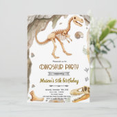 Dinosaur fossil party invitation einladung (Stehend Vorderseite)