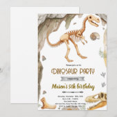Dinosaur fossil party invitation einladung (Vorne/Hinten)