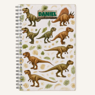 Dinosaur Fossil und Fern-Notebook Notizblock
