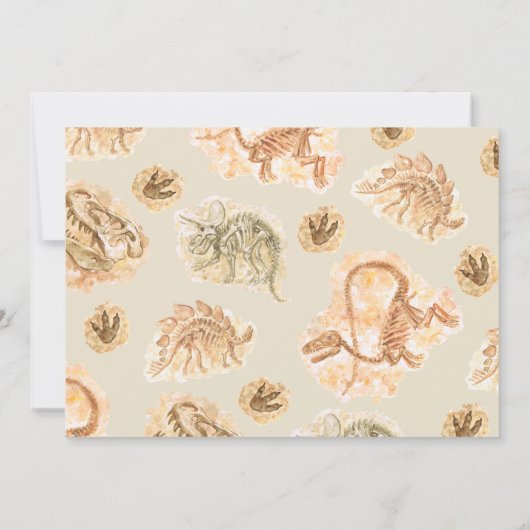 Dinosaur Fossil zum Geburtstag Einladung (Rückseite)