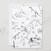 Dinosaur Fossils Muster Kindergeburtstag Einladung (Rückseite)
