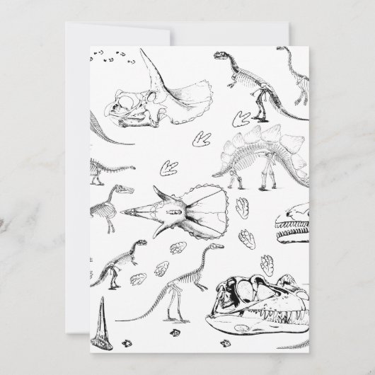 Dinosaur Fossils Muster Kindergeburtstag Einladung (Rückseite)