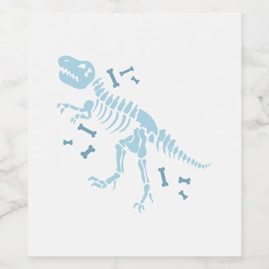 Dinosaur Fossils Weinetikett (Einzelnes Label)