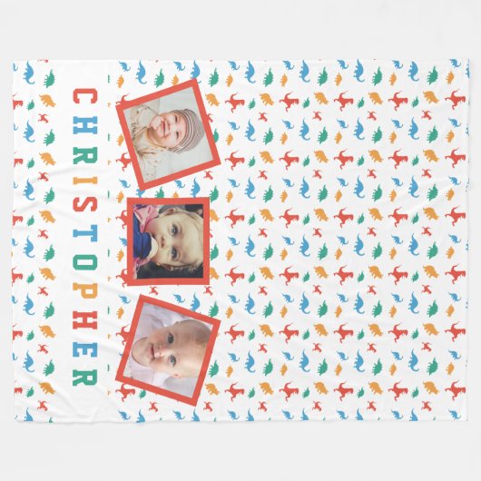 Dinosaur-Fotovorlage Fleecedecke (Vorderseite (Horizontal))