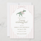 Dinosaur Fourth Birthday Invitation Einladung (Vorderseite)