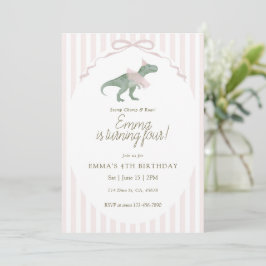 Dinosaur Fourth Birthday Invitation Einladung