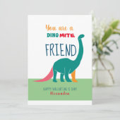 Dinosaur Friend Valentinstag Feiertagskarte (Stehend Vorderseite)