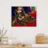 Dinosaur Friends 3 ART DRUCKEN Fantasiegewerbe Poster (Küche)