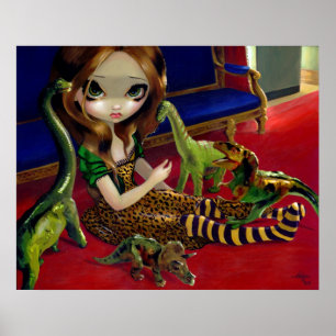 Dinosaur Friends 3 ART DRUCKEN Fantasiegewerbe Poster