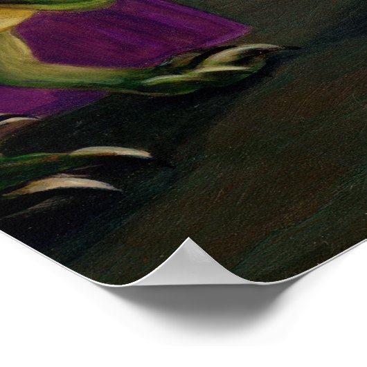 Dinosaur Friends II lowbrow Fantasy Art Print Poster (Ecke)