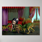 Dinosaur Friends II lowbrow Fantasy Art Print Poster (Vorne)