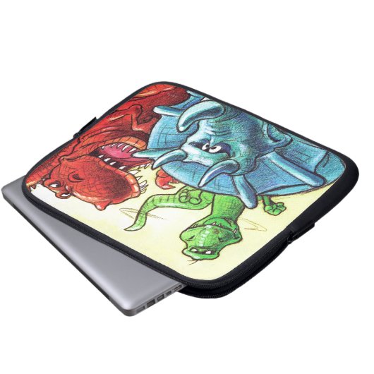 Dinosaur Friends Laptopschutzhülle (Vorne Knopf)