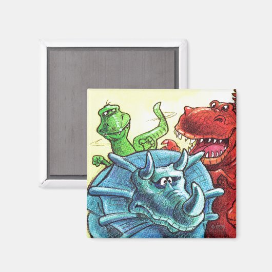 Dinosaur Friends Magnet (Vorderseite/Rückseite)