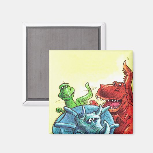 Dinosaur Friends Magnet (Vorderseite/Rückseite)