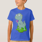 Dinosaur Friseur Comb Haartrockner T-Shirt (Vorderseite)