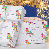 Dinosaur Frory Christmas Personalisierter Mädchenn Geschenkpapier