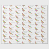 Dinosaur Frory Christmas Personalisierter Mädchenn Geschenkpapier (Flach)