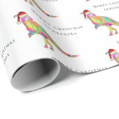 Dinosaur Frory Christmas Personalisierter Mädchenn Geschenkpapier (Rolleneckpunkt)