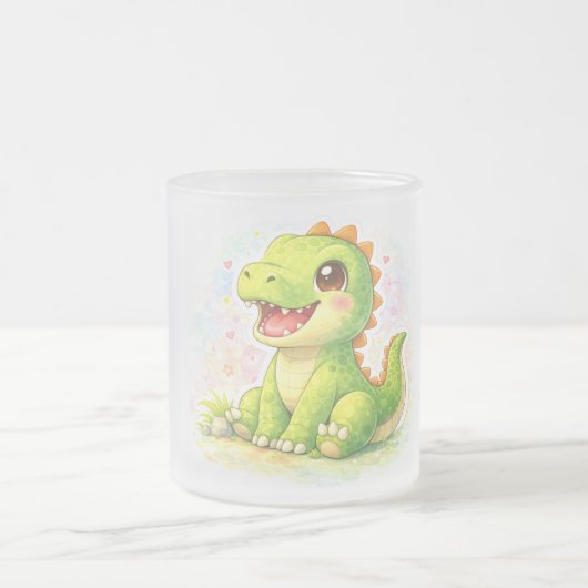 Dinosaur Frosted Glass Mug Mattglastasse (Mittel)