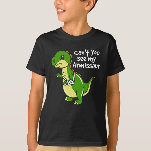Dinosaur Fun Broken Arm Beileid Novelty T-Shirt (Vorderseite)
