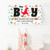 Dinosaur Fun First Boy Birthday Banner (Insitu)