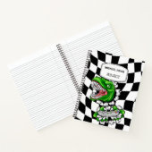 Dinosaur Gamer Holding Video Games Controller Notizblock (Innenseite)