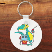 dinosaur gas pump fossil fuel cartoon schlüsselanhänger (Vorderseite)