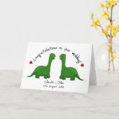 Dinosaur Gay Hochzeit gratulieren Karte (Gelbe Blume)