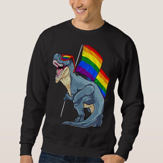 Dinosaur Gay Pride Flag Lgbt Rex Lesbian Pride Mon Sweatshirt (Vorderseite)