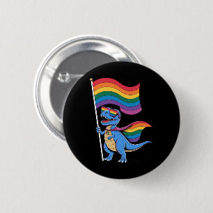 Dinosaur Gay Pride LGBT Regenbogenflagge  Button