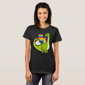 Dinosaur Gay Pride Rainbow Flag LGBT Lesbian Bisex T-Shirt (Vorne ganz)