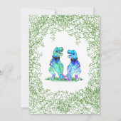 Dinosaur Gay Wedding T-Rex zwei Grooms Einladung (Rückseite)