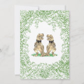 Dinosaur Gay Wedding T-Rex zwei Grooms Einladung (Rückseite)