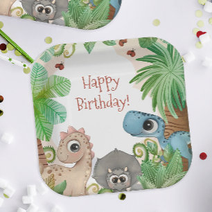 Dinosaur Geburstag für Kinder Pappteller