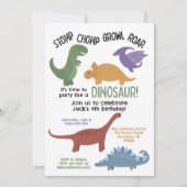 Dinosaur Geburts Einladung (Vorderseite)