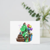 Dinosaur Geburtstag 6 Postkarte (Stehend Vorderseite)