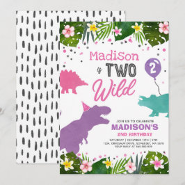 Dinosaur Geburtstag Einladen Zwei Wild Dinosaur Pa Einladung