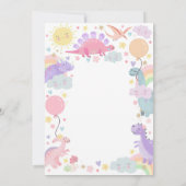 DINOSAUR GEBURTSTAG Einladung Girl Three Rex (Rückseite)