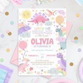 DINOSAUR GEBURTSTAG Einladung Girl Three Rex