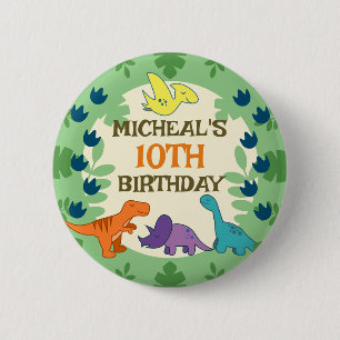 Dinosaur Geburtstag für Kinder Button
