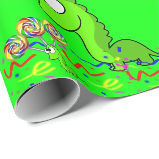 Dinosaur Geburtstag Geschenkpapier (Rolleneckpunkt)