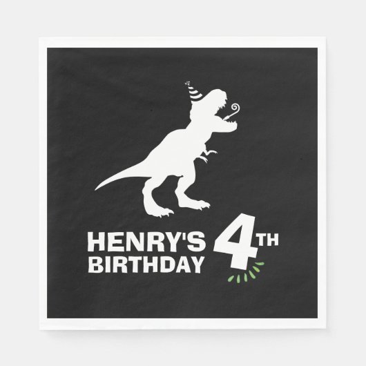 Dinosaur Geburtstag Papier Servietten (Vorderseite)
