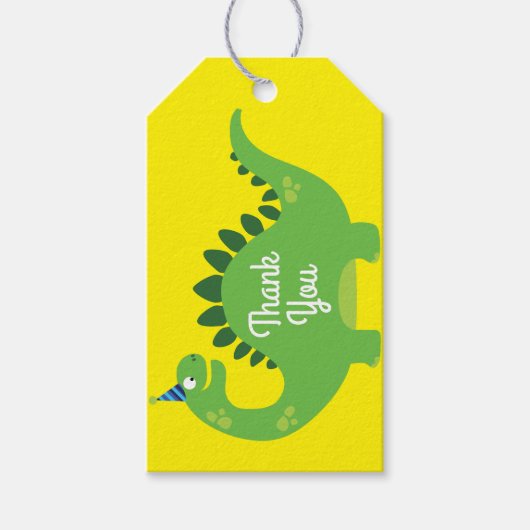 Dinosaur Geburtstag PArty Geschenkanhänger (Vorderseite)
