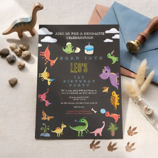 Dinosaur / Geburtstag süßer Dino-Junge Einladung
