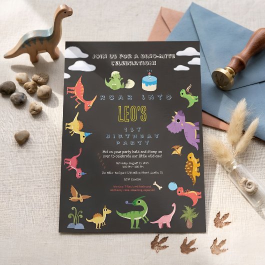 Dinosaur / Geburtstag süßer Dino-Junge  Einladung